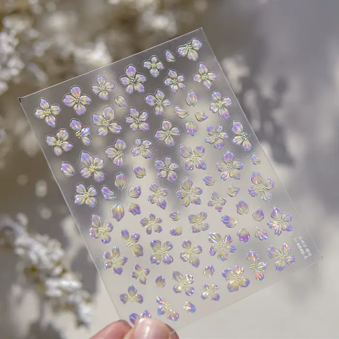 Autocollant 5D pour ongles Thème Océan Estival, Motifs Coquillages, Vagues et Étoiles de Mer aux Cou