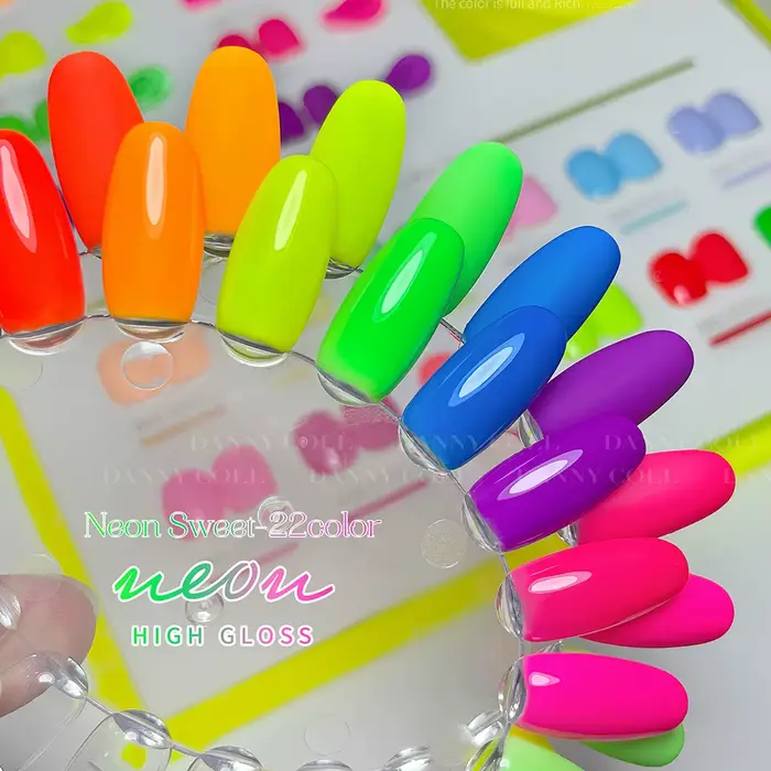 Ensemble de vernis à ongles Gel de couleur fluorescente