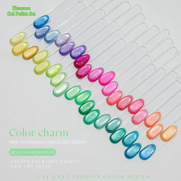 Ensemble de vernis à ongles en gel magnétique fluorescent 3D effet œil de chat