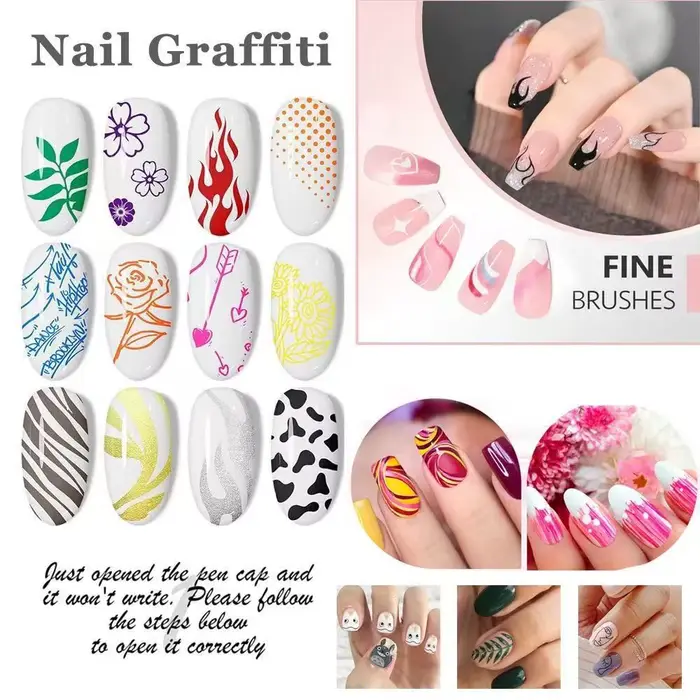 Ensemble de 12 marqueurs acryliques pour nail art