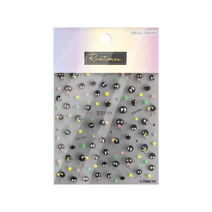 1 pc 5D mignon anime dessin animé autocollant pour ongles chibi personnage nail art haute qualité de