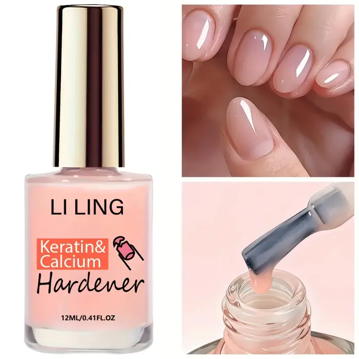 Durcisseur d'ongles à la kératine rose nude naturel, réparation professionnelle, renforce le lit de 