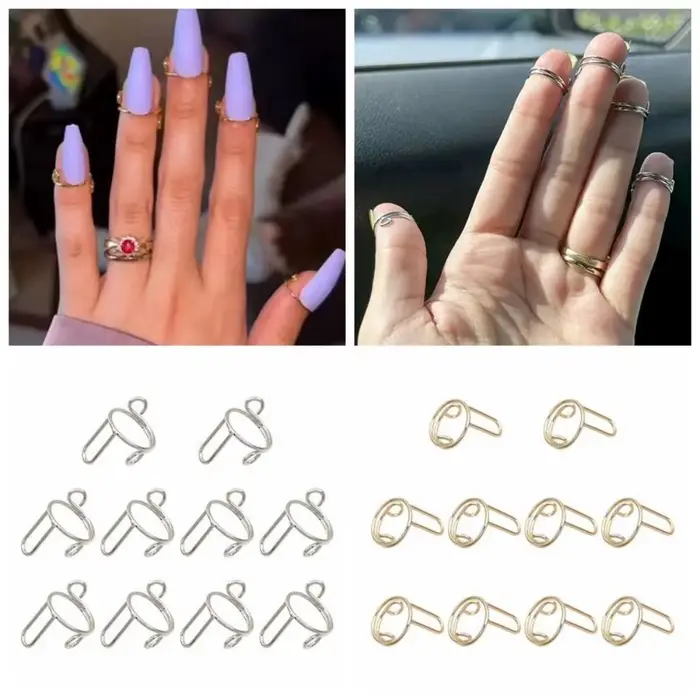Bagues à ongles réutilisables pour faux ongles