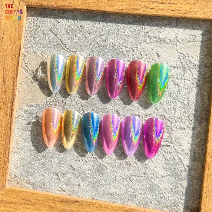 Poudre à ongles chromée miroir holographique TCT-964, poudre métallique scintillante pour Nail Art, 