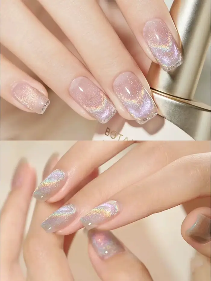 MIANEL Vernis à ongles gel effet œil de chat magnétique arc-en-ciel sans couleur de fond