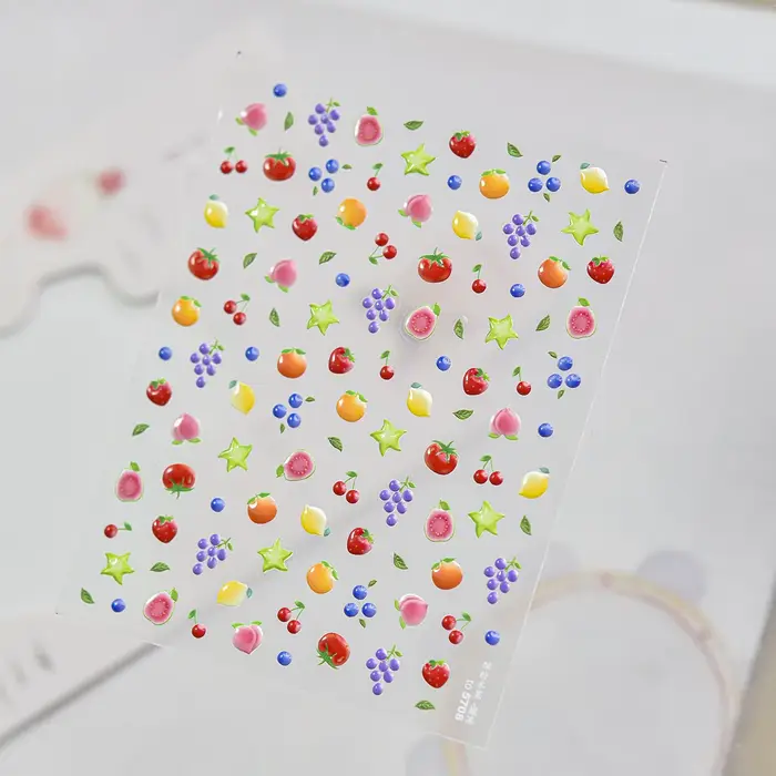 Mini autocollants 5D pour ongles en forme de tranches de fruits (pastèque