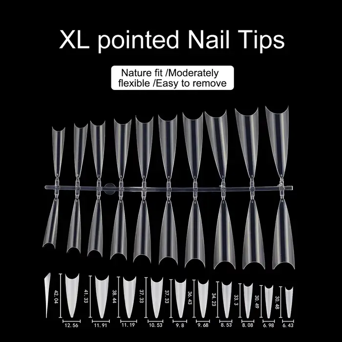 Faux ongles transparents Extra longs à pointe de démon