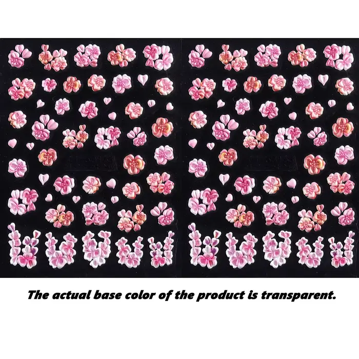 Autocollants pour ongles floraux colorés 5D, formes irrégulières, décalcomanies pour nail art, brode