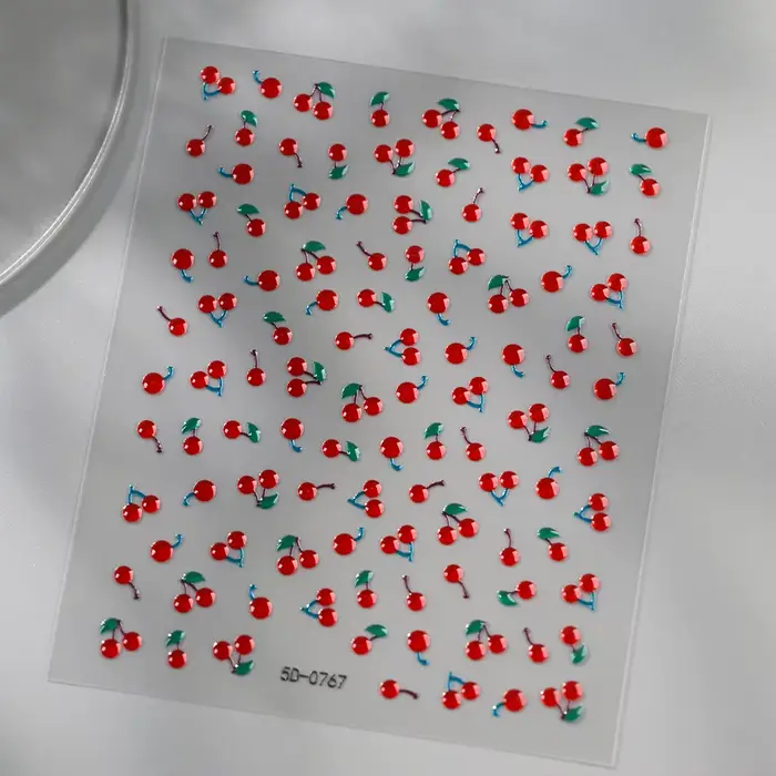 1/2 pièces Autocollants 5D en cristal rouge pour ongles