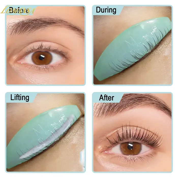 Lomansa 4 paires L Curl Silicone cils Perm Pad levage cils tiges bouclier cils recourbe accessoires 