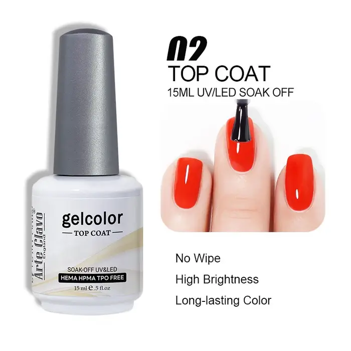 Arte Clavo 15ml Vernis Gel UV/LED Hybride Couleurs Couvrance Totale Rouge pour Ongles Manucure