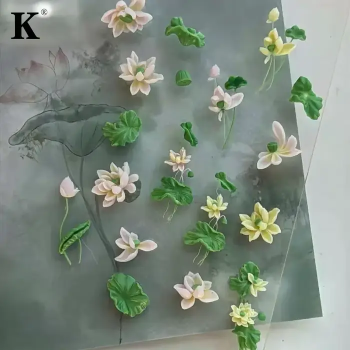 Moule à ongles incurvé 3D série fleurs