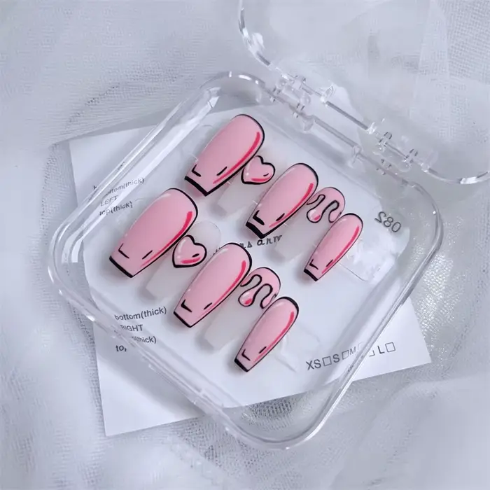 Fait à la main mignon presse sur ongles 3D bande dessinée faux