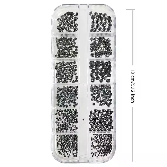 12 Grilles de Charms Métalliques pour Ongles