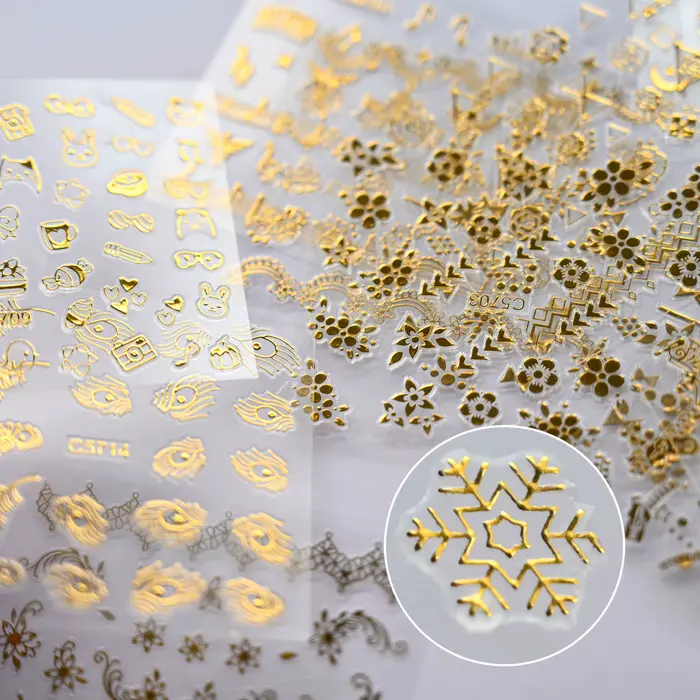 90 feuilles d'autocollants pour ongles en plastique Durable pour femmes, mélange de fleurs de printe