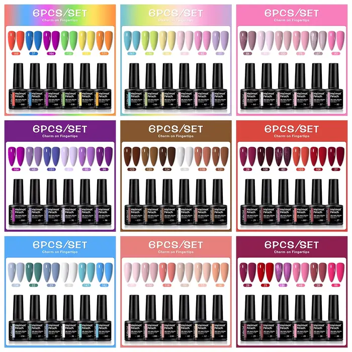 Série de blocs de couleurs | Ongles brillants 0.24 oz Gel de mousse de bonbons à la mode Semi-Permanent Nail Art goutte