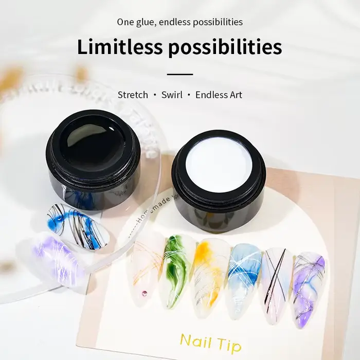Gel de dessin d'ongles araignée créatif