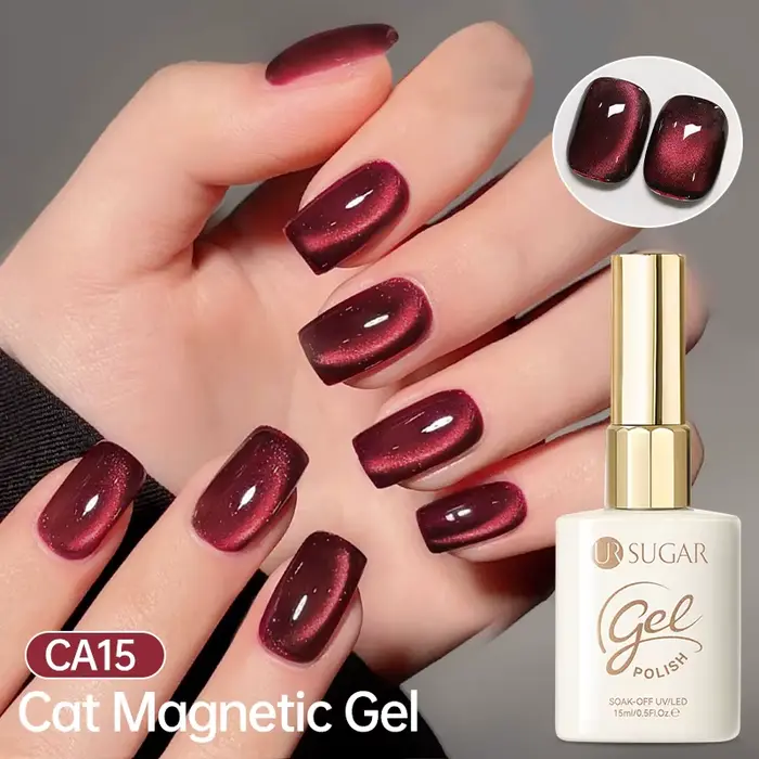 UR SUGAR 15ml 3 pièces vernis à ongles Gel magnétique chat rouge Super brillant rubis