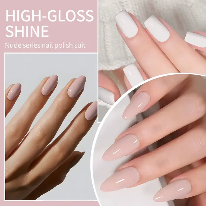 Ensemble de vernis à ongles en gel rose nude