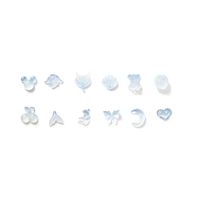Nouveau kit d'art d'ongles d'été bleu clair mignon