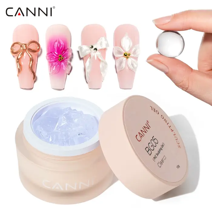 CANNI Gel de modelage 3D PVC sans résidu, Gel sculptant auto-modelant, Gel de peinture pour ongles d