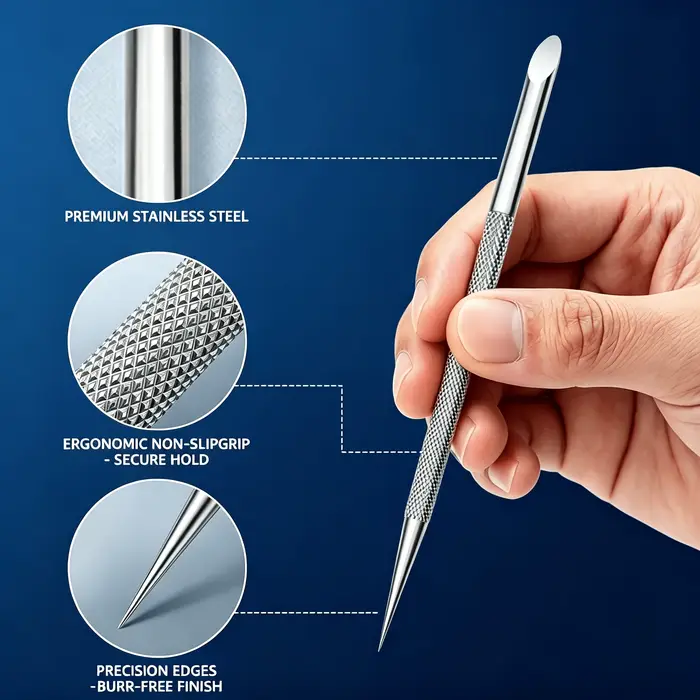 Outil en acier inoxydable durable pour le nail art
