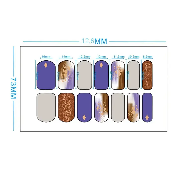 14 bandes d'autocollants pour ongles en Gel