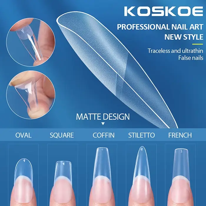 Matte presse sur les pointes des ongles couverture complète douce faux