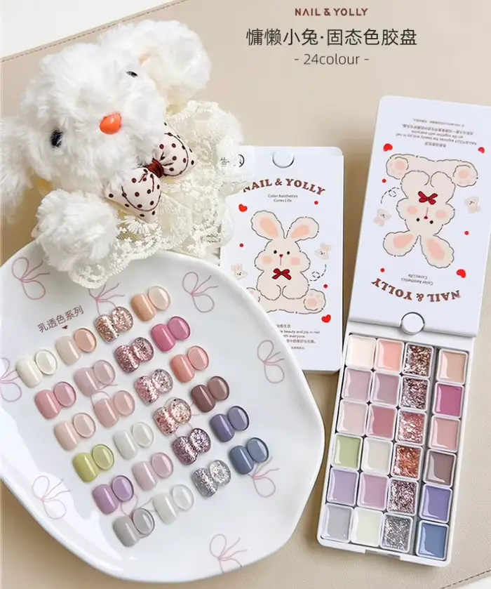 NAIL & YOLLY 24 couleurs noël solide Gel paillettes UV Gel vernis Palette japonais ongles crème Art Semi Permanent tremper Gel