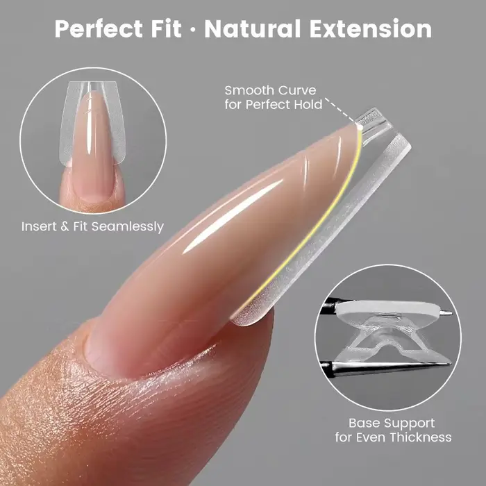 240 faux ongles ovales ultra-fins pour extension rapide
