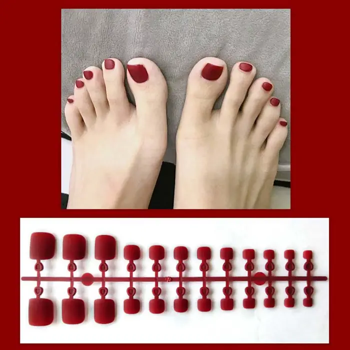 Faux ongles courts à pression de couleur unie