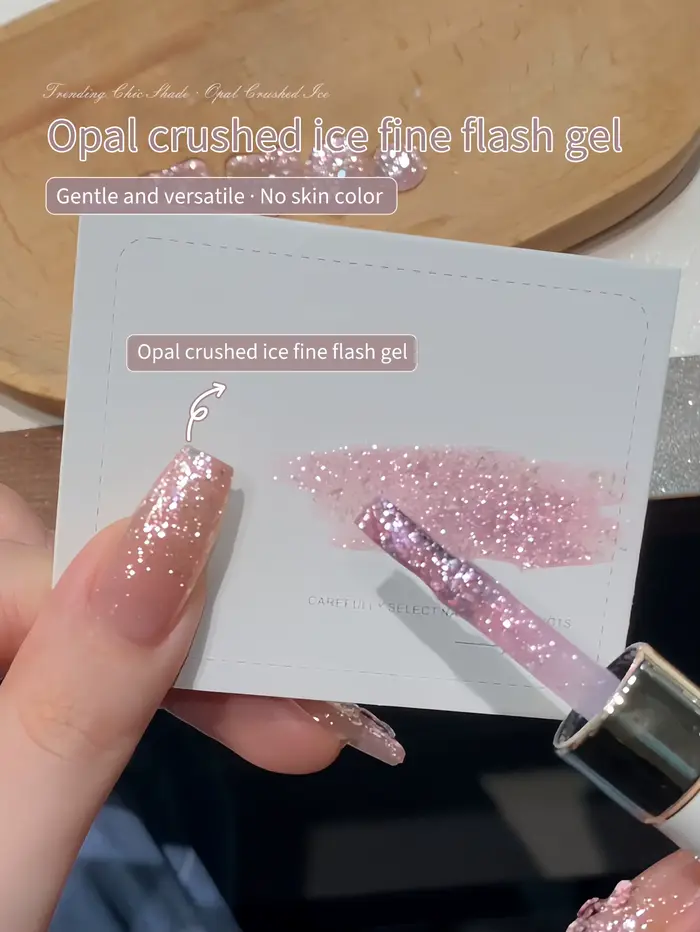 Gel à ongles scintillant effet glace pilée opale 10 ml