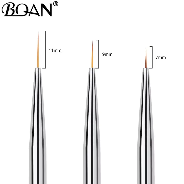 BQAN 7/9/11mm bleu Nail Art Liner pinceaux Gel ongles brosse Gel vernis