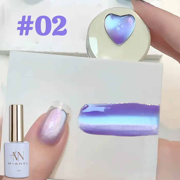 MIANEL 1-3PCS Vernis à ongles gel effet œil de chat série étoile violette pour l'automne et les soirées