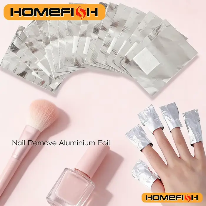 Lot de 100 lingettes en aluminium pour dissolvant de vernis à ongles