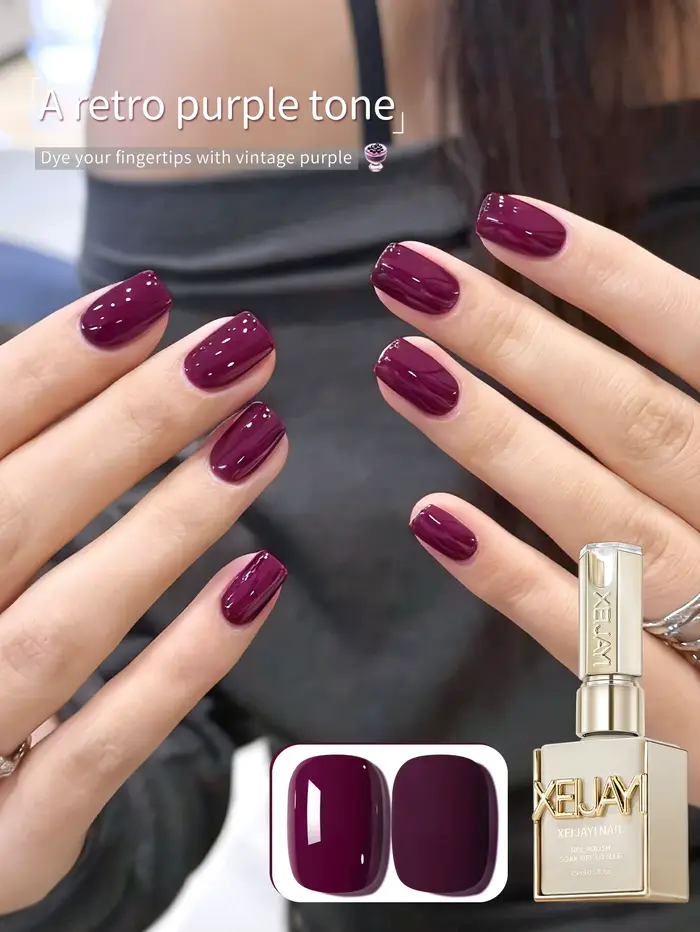 1Pc 15ML violet rouge Gel pour ongles Semi Permanent Nail Art trempage UV LED Salon de manucure bricolage
