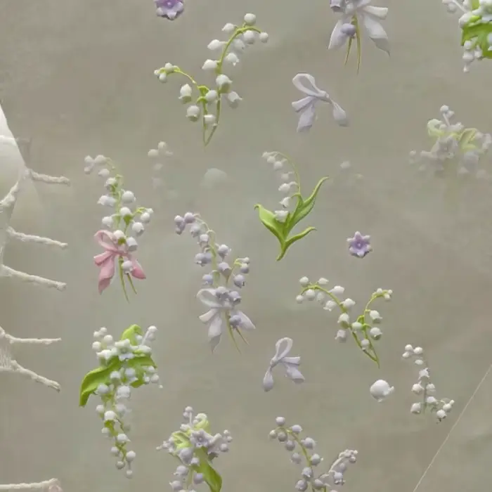 Moule à ongles incurvé série de fleurs en Silicone 3D, fleur de Lotus de la vallée, modèles d'ongles