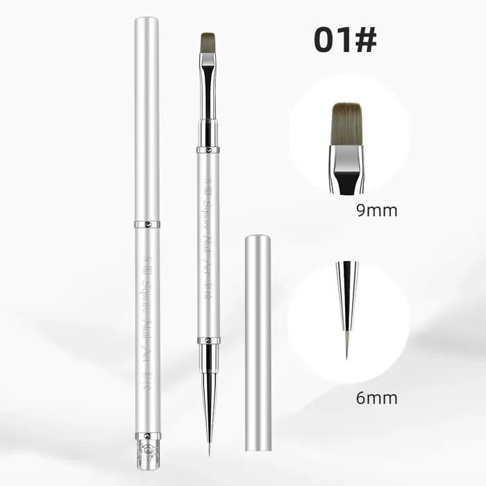 Brosse à ongles à Double tête avec manche en métal