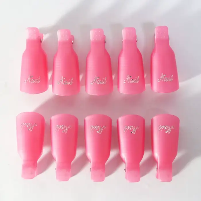 Clip de retrait d'ongles en acrylique, pour enlever le vernis Gel UV LED violet rose, outils de manu
