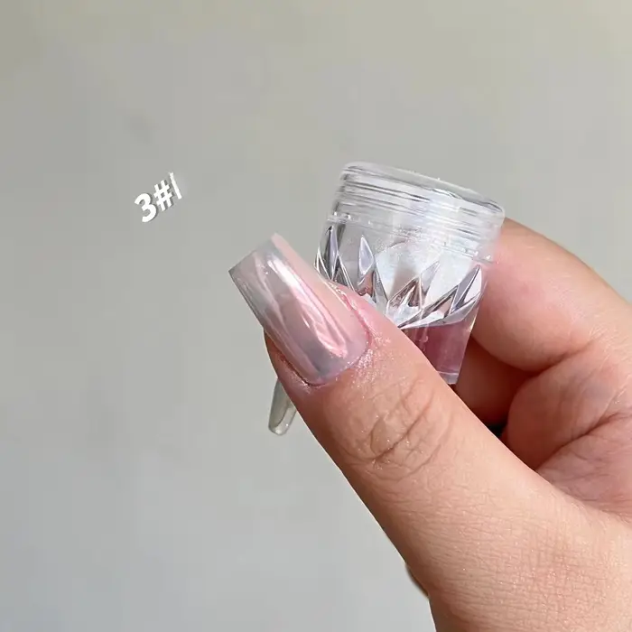 Poudre pour ongles miroir au clair de lune, blanc perle, paillettes, aurore, Pigment brillant, pouss