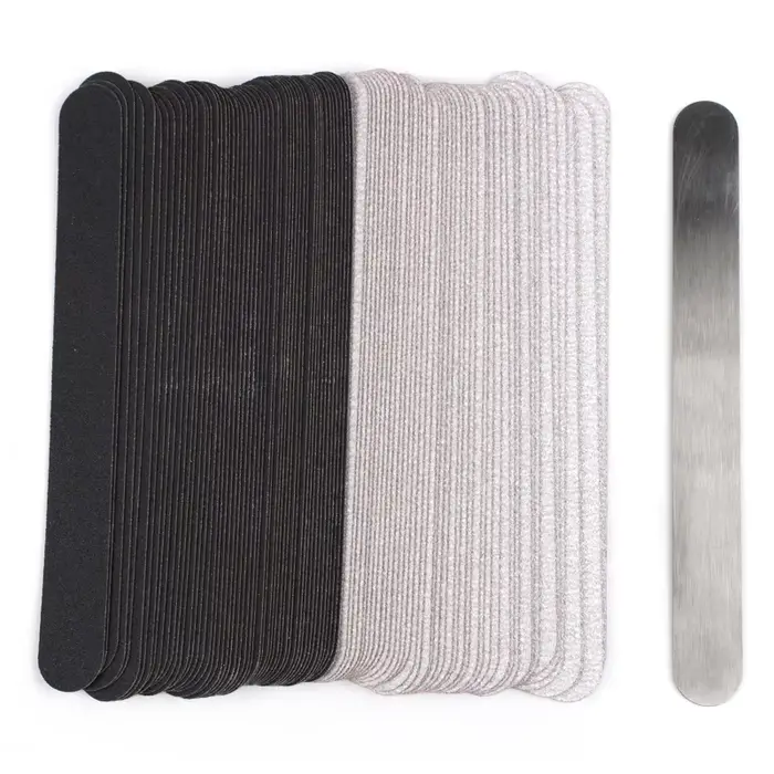 Lime à ongles de remplacement droite 100/180/240 10 pièces papier de verre amovible gris/noir avec p