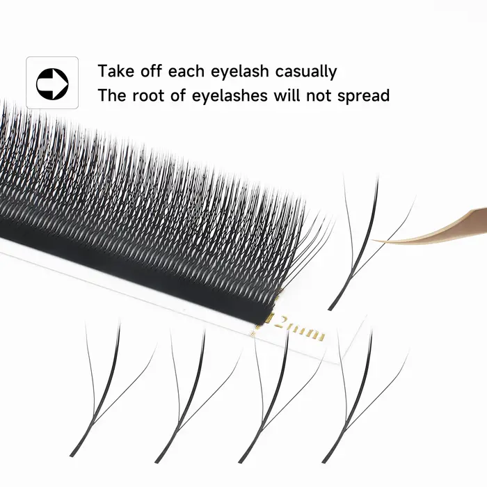 XIUSUZAKI 3D W trois cœurs Triple conseils cils W forme Extensions de cils Blister naturel préfabriq
