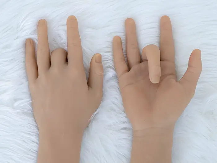Faux ongles pratique main mâle doigt Mannequin manucure Silicone