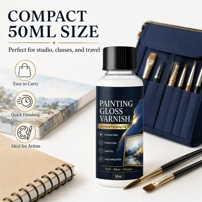 Vernis acrylique brillant 50 ml, séchage rapide, couche de finition transparente comme du cristal, scellant imperméable pour peinture sur toile, argile, roche, artisanat