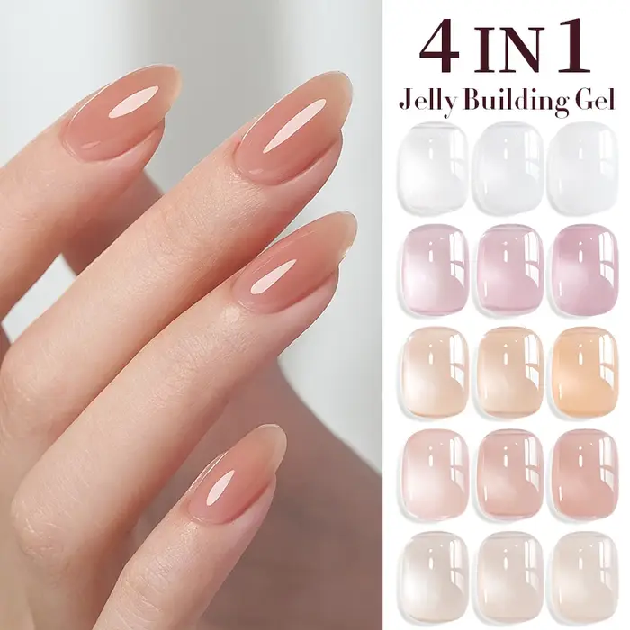 UR SUGAR Gel de construction en gelée 15ml, couleur nude blanc laiteux, pour construction et renforcement des ongles naturels, vernis à ongles LED UV à retirer par trempage