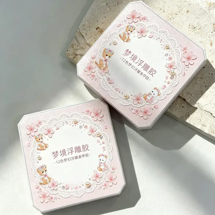Nouveau Gel de Peinture 3D Gaufré Effet Soie Rêveuse Sans Lavage 2026 – Gel Polish Art Gaufré Nacré 9 Grilles