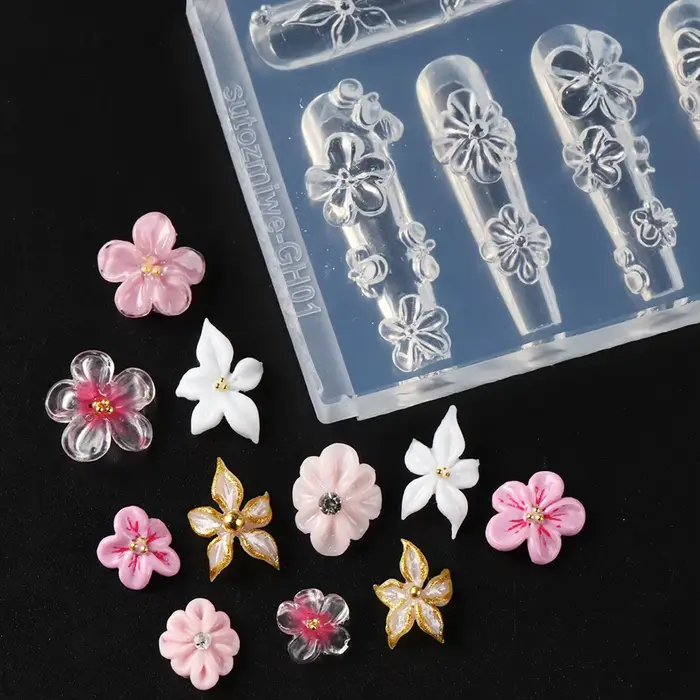 Moule en silicone 3D pour ongles Blossom Flower