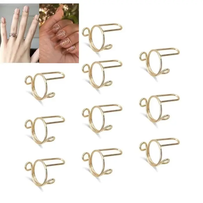 Bagues à Ongles Réutilisables pour Faux Ongles