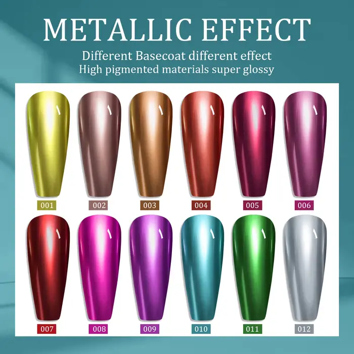 Vernis à ongles effet miroir en métal de couleur
