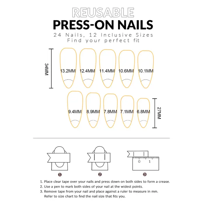 24 faux ongles longs pointus